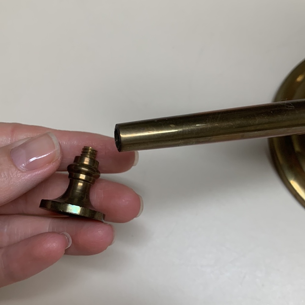 Vintage Solid Brass French Horn Bugle Candle Holder Decor - Picture 4 of 5